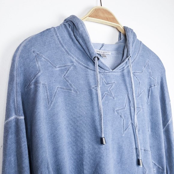 Grey & Gray Blue Star Embroidered Hooded Top - Picture 3 of 8